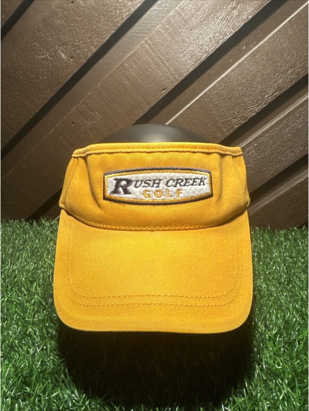 Mustard Yellow Rush Creek golf StrapBack Visor